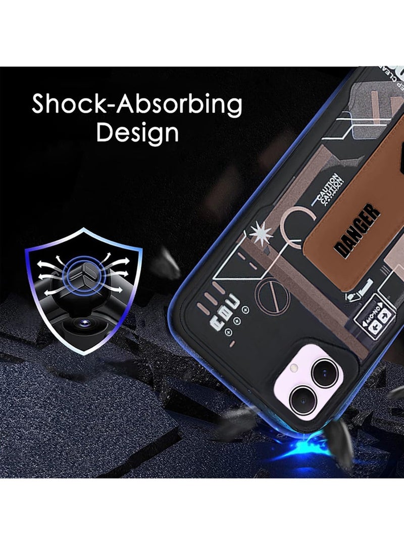 Techie غطاء خلفي سيليكوني للأزياء الجمالية مع مقبض يد مغناطيسي وحامل لهاتف سامسونج جالاكسي A05 - أسود/بني - Image 2