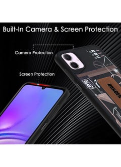 Techie Aesthetic Fashion Silicone Back Case Cover with Magnetic Hand Grip & Kickstand for Samsung Galaxy A05 – Black/Brown  - Image 5