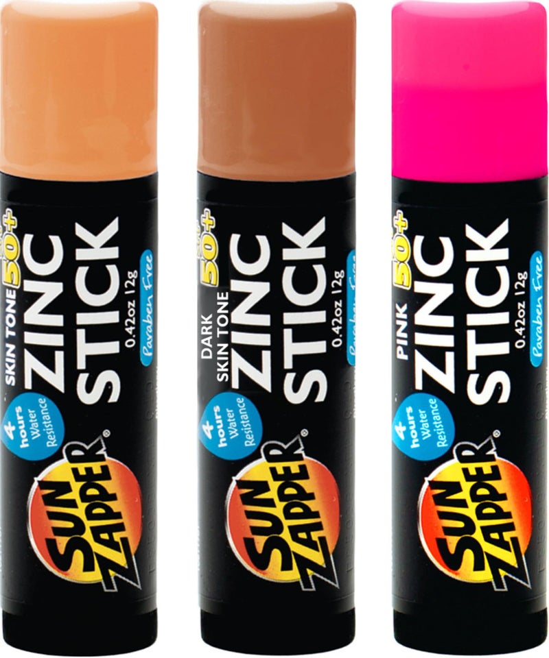 Sun Zapper Zinc Oxide Sunscreen Stick â€“ SPF 50+ Tinted 3-Pack (Light, Dark, Pink) â€“ Sunscreen Stick, SPF Makeup, Sunscreen Makeup, SPF Blush, Sunscreen Blush â€“ Water Resistant, Made in Australia - Image 2
