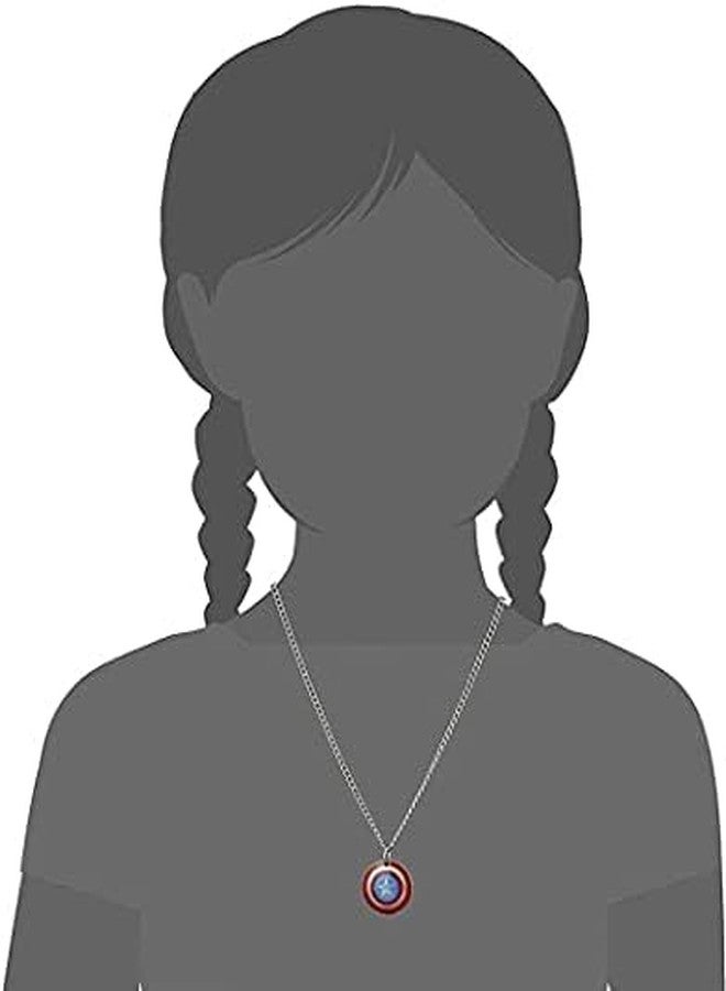 Ervio America Shield Pendent Necklace Chain Stainless Steel Round Shape Shield Locket Pendant Necklace Chain Hip Hop Gift Set - Image 3