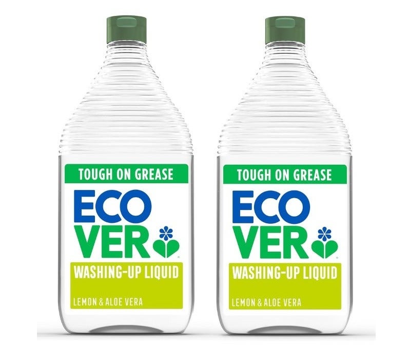 Ecover Lemon & Aloe Vera Washing Up Liquid - 950 ml (Pack of 2) | Dishwashing Liquid, Dish Soap, Kitchen Cleaner, Grease Remover, Plant-Based Eco Friendly Biodegradable Dish Wash - Image 1