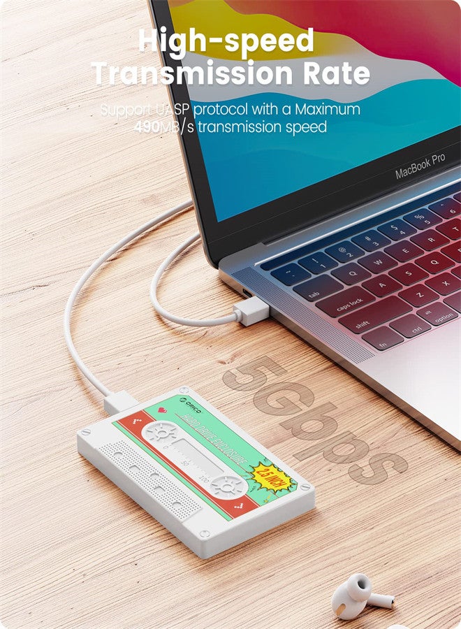 KASTWAVE 2.5'' Hard Drive Enclosure SATA to USB3.0 Computer HDD Enclosure for 7/9.5mm HDD SSD, Portable Enclosure with UASP Max 6TB Compatible with PS4/5, WD, Seagate - Image 2