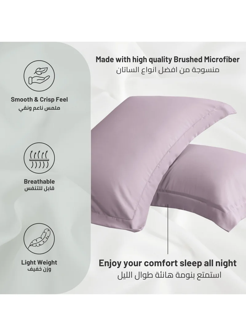 Donetella Standard Pillowcase Set of 2, Size 50x75 cm, Ultra Soft Brushed Microfiber, Envelope Closure, Durable, Wrinkle & Fade Resistant Pillow Covers