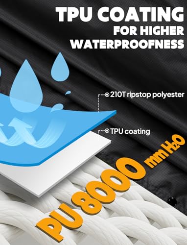 ANYOO Hooded Rain Poncho for Adults Waterproof Lightweight Rain Coats for Men Women Reusable Rain Jacket for Emergency Camping Outdoor Activities (Black) One Size - Image 3
