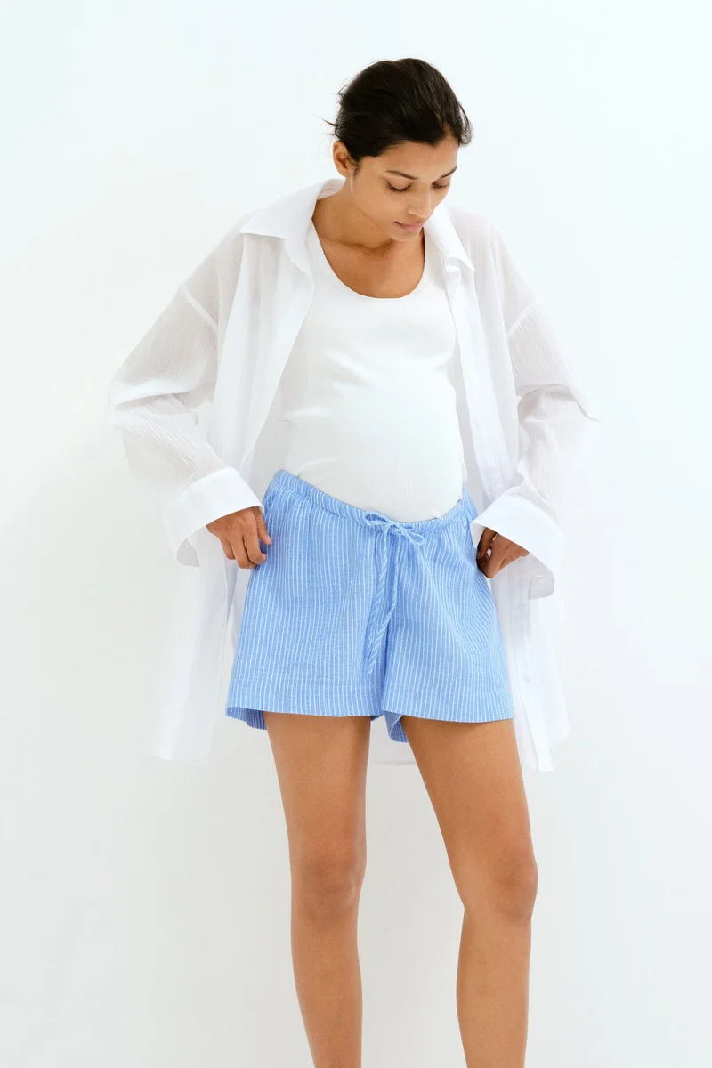 H&M MAMA Drawstring muslin shorts