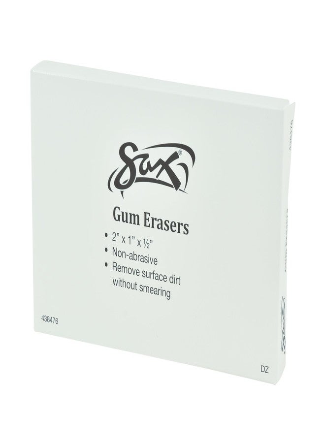 Sax Gum Art Erasers, 2 x 1 x 1/2 Inches, Brown, Pack of 12 - 438476 - Image 1