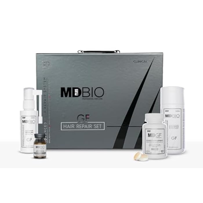 MD PLUS BIO Advanced Special Formula Package - Clinical Hair Transplant Repair Kit – Special Hair Care Set Containing; Shampoo, Serum, Multivitamins and Complex Meso Serum - Biotin, Keratin, Collagen - Image 1