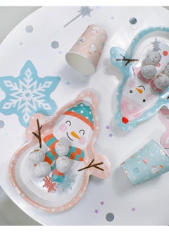 Merrilulu Merrilulu Snow Day Snowman Plates, 12 ct | Winter Snowman Birthday Party Supplies | Frozen Themed Party  - Image 3