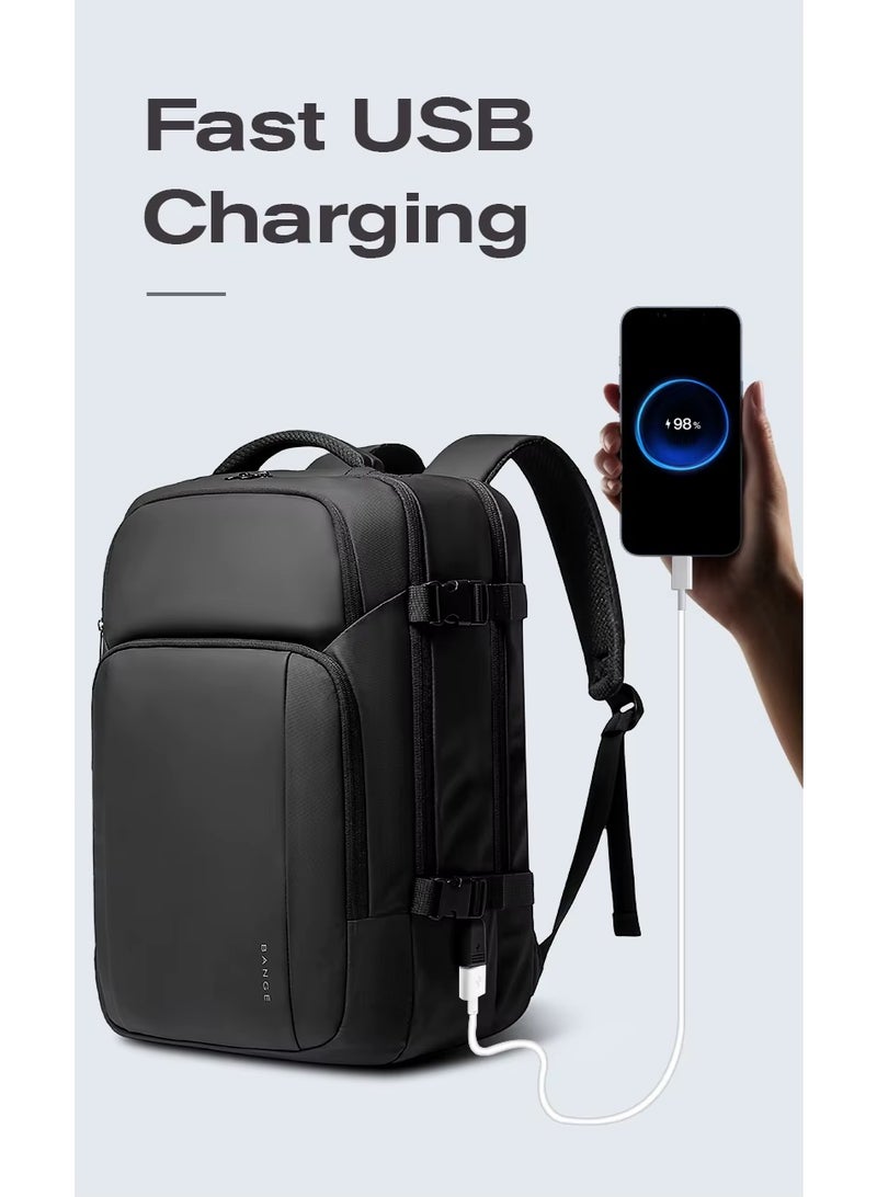 Bange Waterproof Polyester Unisex Backpack Laptop Model 7690 Black - Image 4