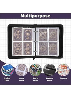 Generic Card tissue,400 Trading Cards Pocket PU Collection tissue with zippered Trading Card tissue,Collector Al,Double Sided Pockets Card Holder Carry Case for tcg,TCG,Sports Cards(Black)  - Image 2