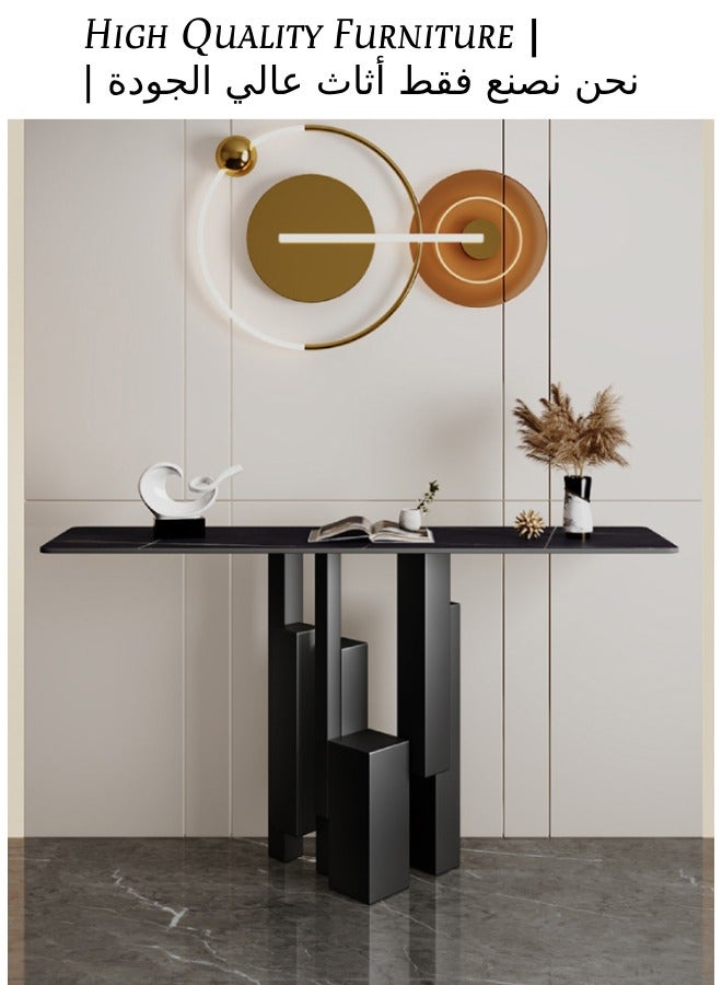 C&C Home Elegant Iron Console Table With Marble Tabletop and Solid Metal Legs for Entryway or Living Room and Office 120 × 30 × 80 cm - Image 3