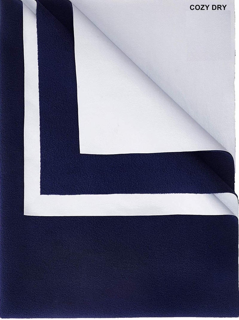 FRATELLI Cozy Dry Baby Bed Protector Twin Pack (Navy Blue Twice) - Image 2