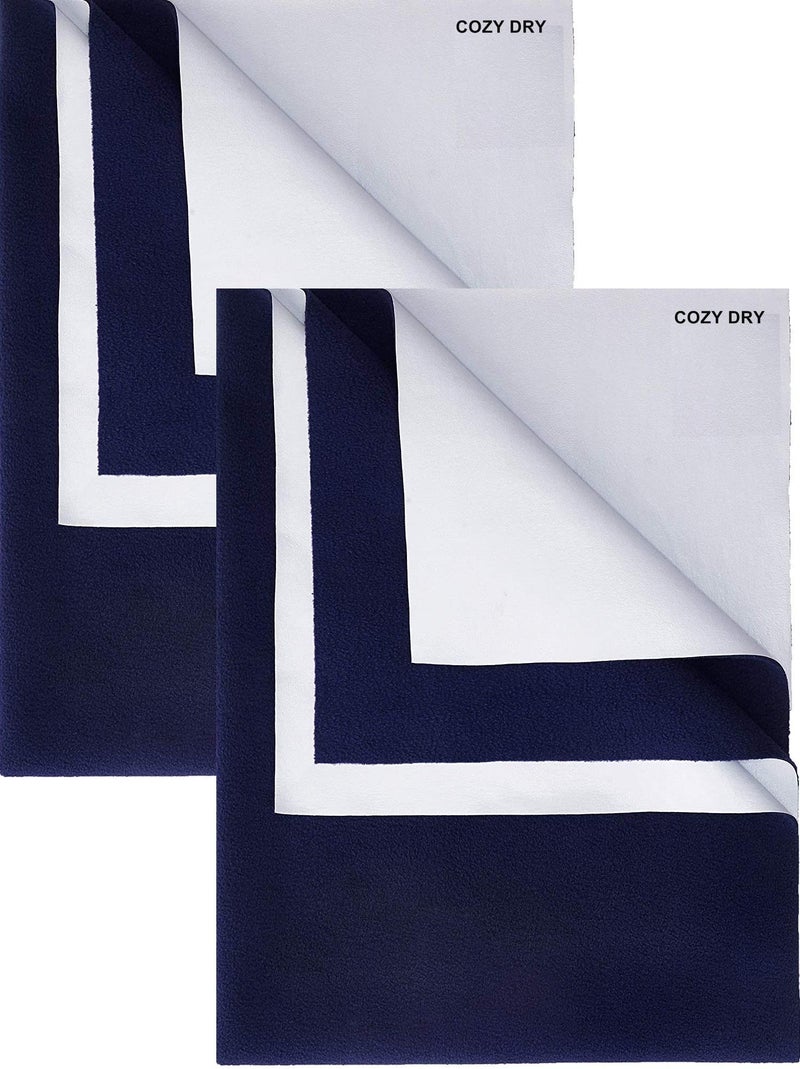 FRATELLI Cozy Dry Baby Bed Protector Twin Pack (Navy Blue Twice) - Image 1