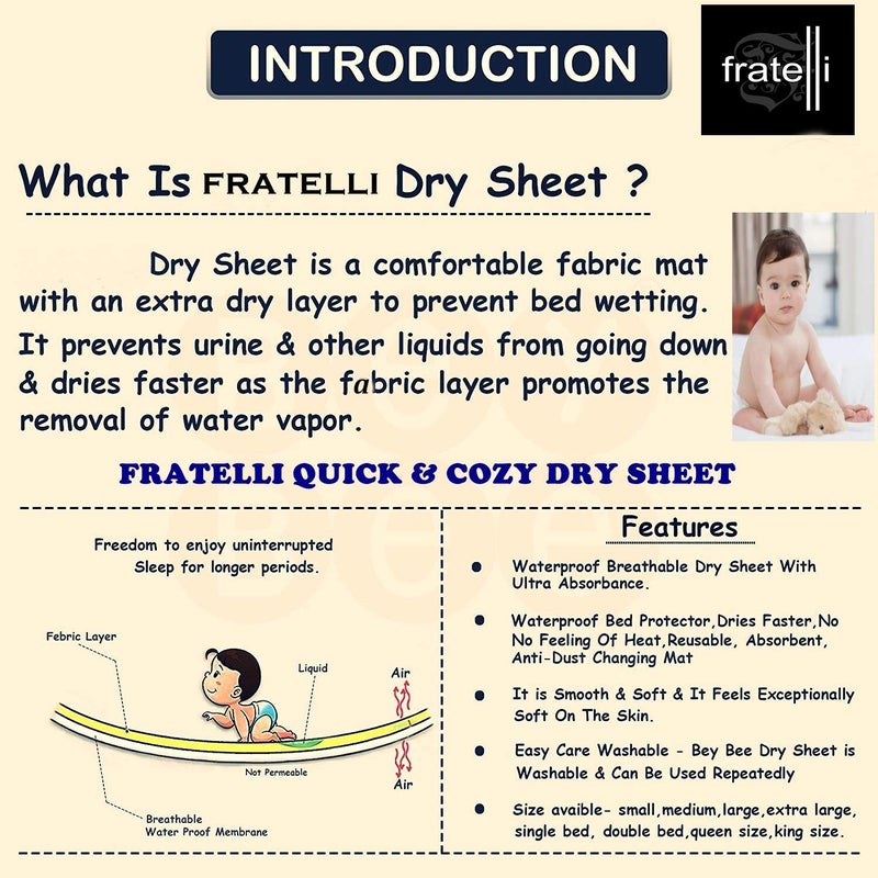 FRATELLI Cozy Dry Baby Bed Protector Twin Pack (Navy Blue Twice) - Image 5