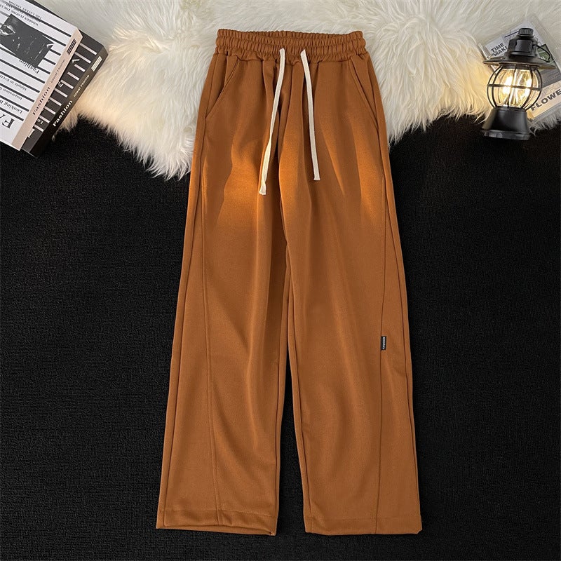 Draping Elastic Drawstring Sweatpants Boys Fashion Brand Loose 2023 Straight Wide Leg Sports Casual Trousers - Image 3