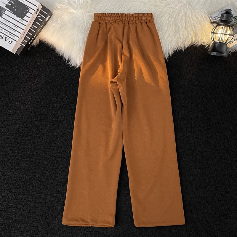 Draping Elastic Drawstring Sweatpants Boys Fashion Brand Loose 2023 Straight Wide Leg Sports Casual Trousers - Image 4