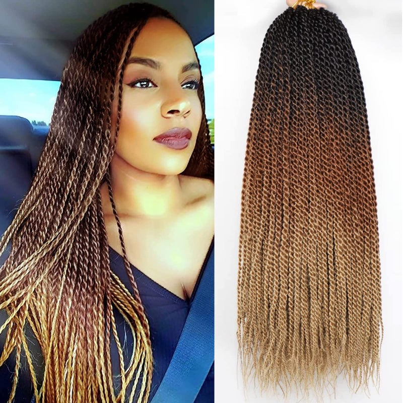 VIOLET Senegalese Twist Crochet Hair For Black Women 18 Inch Long Pre Twisted Twist Crochet Hair 20 Strands/Pack Pre-Looped Crochet Braids For Black Women 9 Packs Twist Hair - Image 1