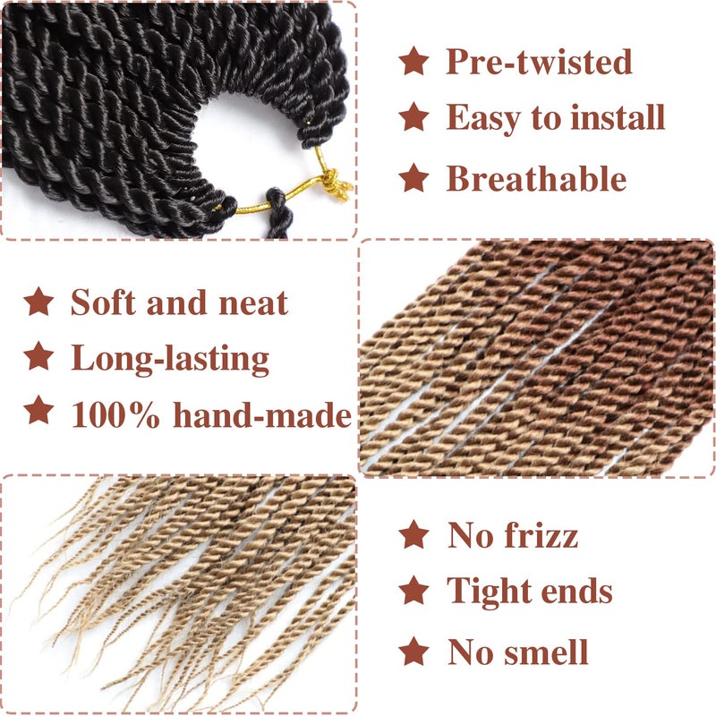 VIOLET Senegalese Twist Crochet Hair For Black Women 18 Inch Long Pre Twisted Twist Crochet Hair 20 Strands/Pack Pre-Looped Crochet Braids For Black Women 9 Packs Twist Hair - Image 3