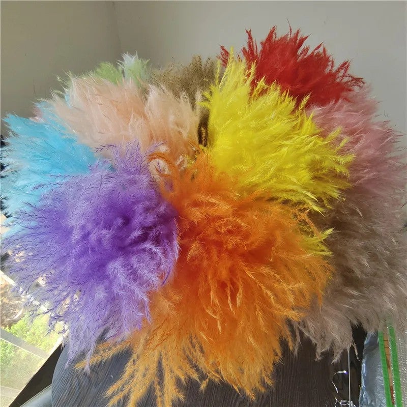 Bluejw Golden Silk Grass Pampas Grass Floral Arrangements - Dried Pogonatherum Crinitum - Boho Home Wedding Party Christmas Decorations - Image 5