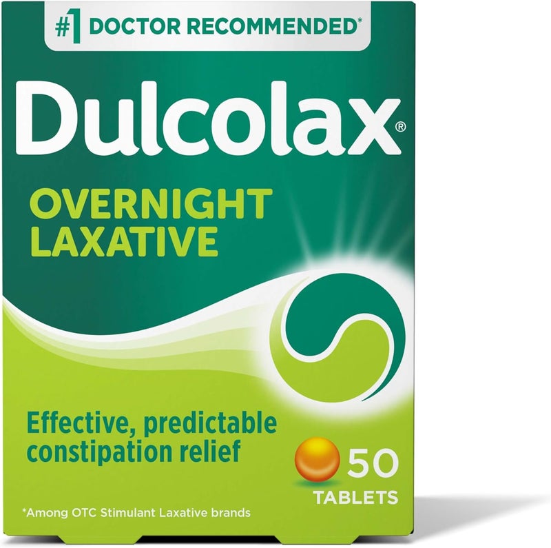 Dulcolax Stimulant Laxative Tablets Predictable  Effective Constipation Relief Relieves Straining  Bloating Bisacodyl 5 mg 50 Count - Image 1