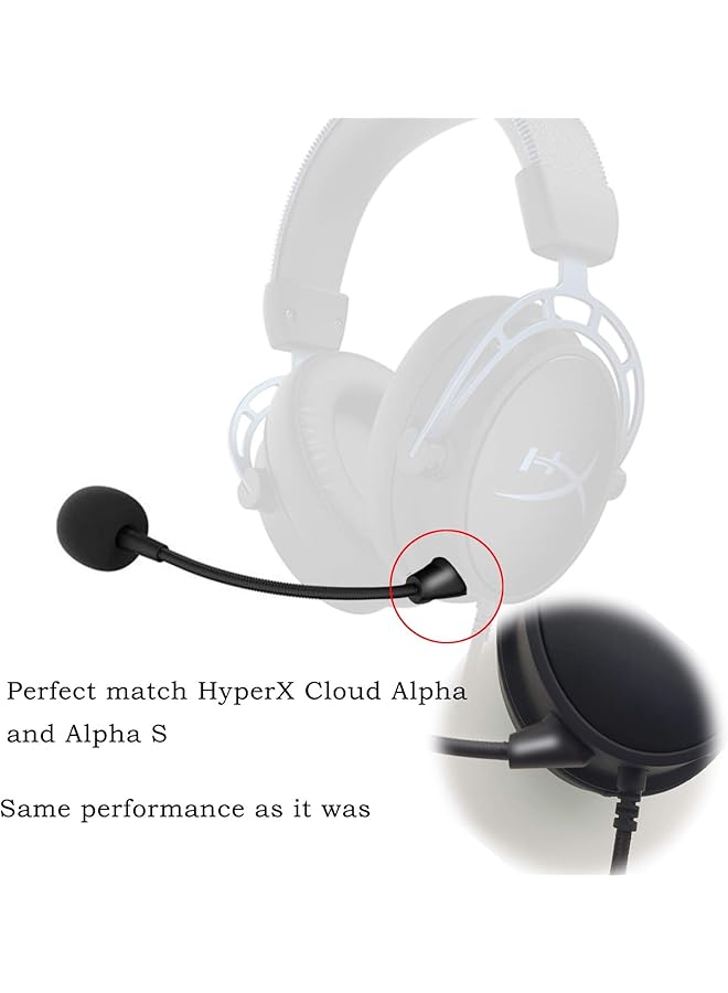 RUKUHOT Replacement Gaming Headphone Mic Compatible For Kingston Hyperx Cloud Alpha S/Alpha Gaming Headset With Foam Cover Noise Cancelling 3.5Mm Detachable Headsets Micphone Boom  - Image 2