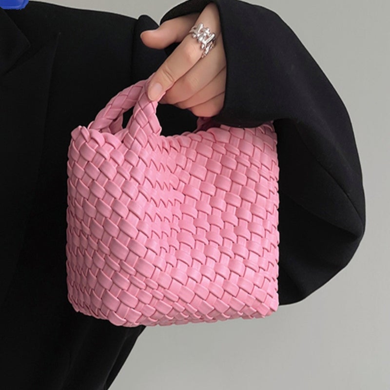Hand-Woven Mini Bag, Fashionable Hand-Held Cross-Body Chain Bag, Solid Color, Simple and Versatile, Suitable for Commuting, with a High-End Feel - Image 4