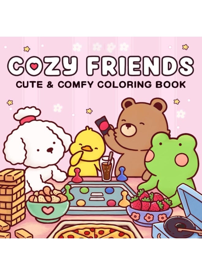 COZY FRIENDS CUTE & COMFY COLORING BOOK Cute Animal Coloring Book for Kids, Featuring Super Cute Animal Characters Designs for Relaxation, for Stress-Free Creativity