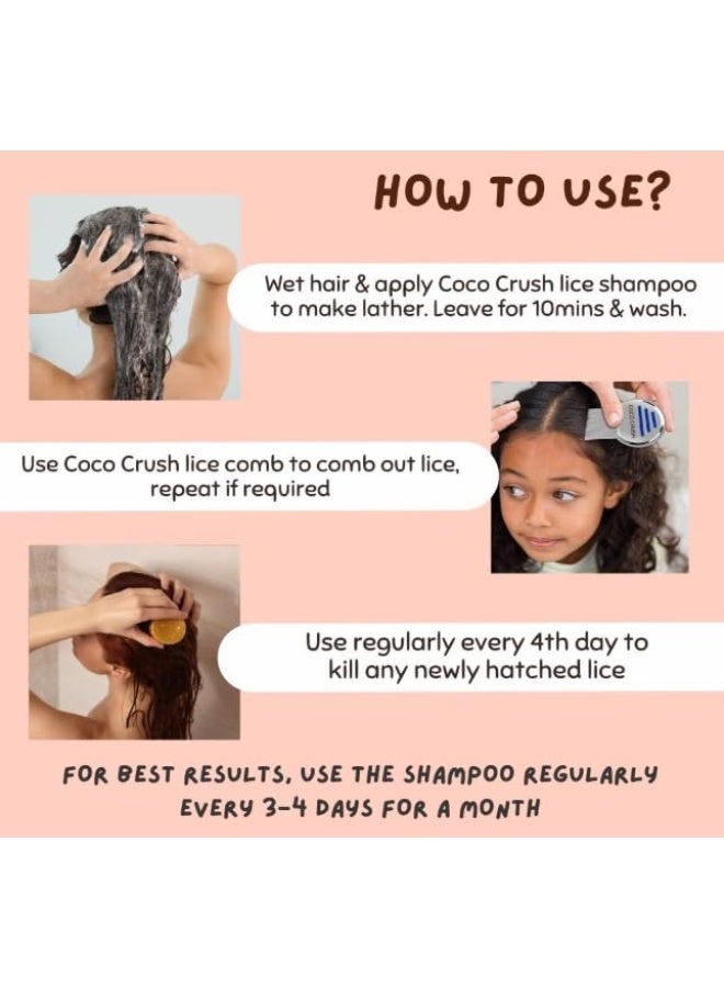 Coco Crush مجموعة Coco Crush الأيورفيدية الطبيعية 100% للقضاء على القمل – زيت إزالة القمل وبخاخ الشعر العشبي | يقضي على البيض والصيبان | لطيف وآمن وسهل الاستخدام للأطفال والرضع | خالٍ من المواد الكيميائية والسموم (عبوتان × 50 مل) (إجمالي 100 مل) - Image 2