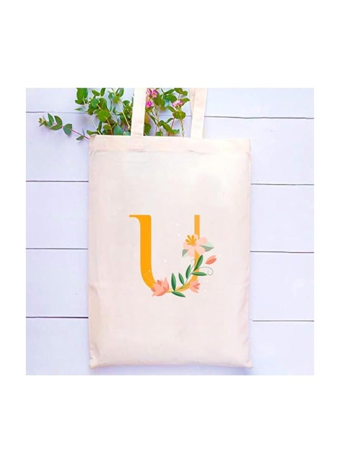 PRINTSHOP4ME Initial Letters Printed Canvas Cotton Tote Bag For Women-Party Gift Idea And Cotton Gift Bag,Reusable Bag - Image 2