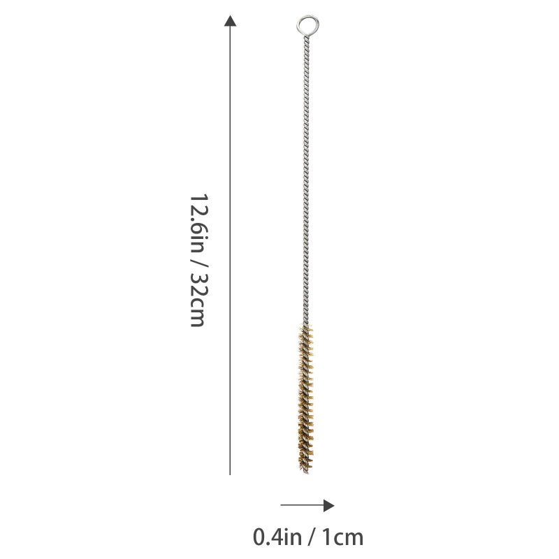Heavy Duty Steel Bristle Copper Wire Tube Brush 10mm Diameter 100mm Length Rust Removal Pipe Cleaning - Image 3