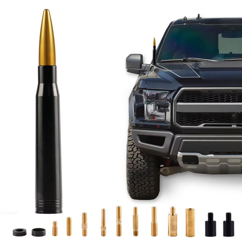 BJSIA Upgrade Universal Car Antenna Compatible with Ford Dodge Chevrolet GMC Jeep Toyota Truck Antenna Made of Rugged Billet and Aluminum Yellow Car Accessories