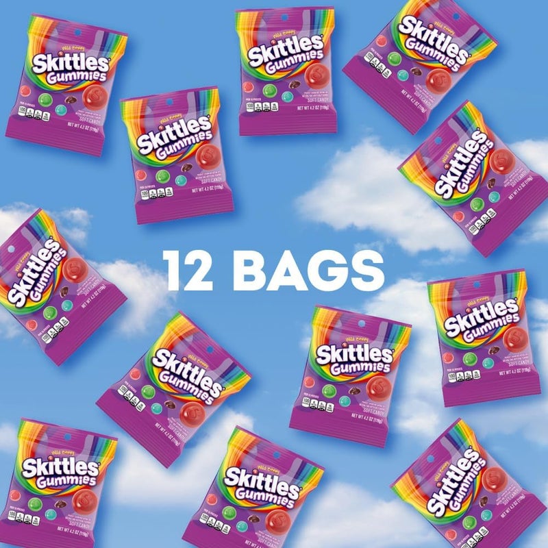 SKITTLES Gummies Wild Berry Fruit Chewy Candy - 4.2 Oz Bags (Pack of 12) - Image 4