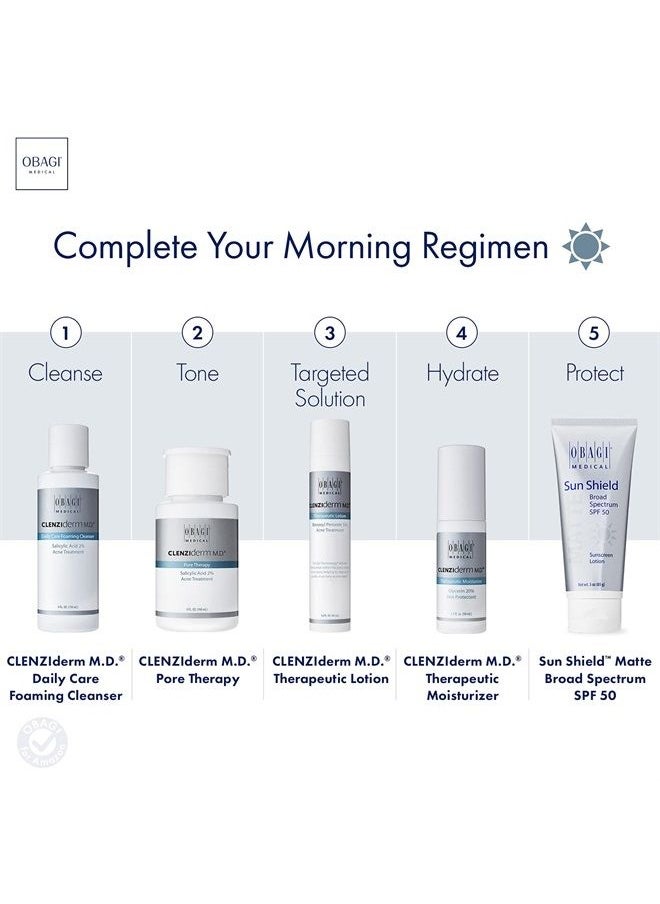 Obagi Medical Obagi CLENZIderm M.D. Daily Care Foaming Acne Face Wash Acne Cleanser with 2% BHA Salicylic Acid and Menthol, Face and Back Acne Treatment for Oily Skin  - Image 3