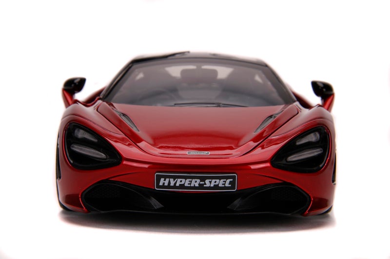 Jada Toys McLaren 720S Candy Red with Black Top Hyper-Spec 1/24 Diecast Model Car 32275 - Image 3