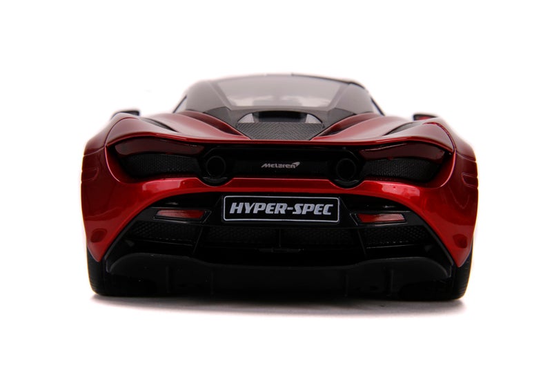 Jada Toys McLaren 720S Candy Red with Black Top Hyper-Spec 1/24 Diecast Model Car 32275 - Image 4