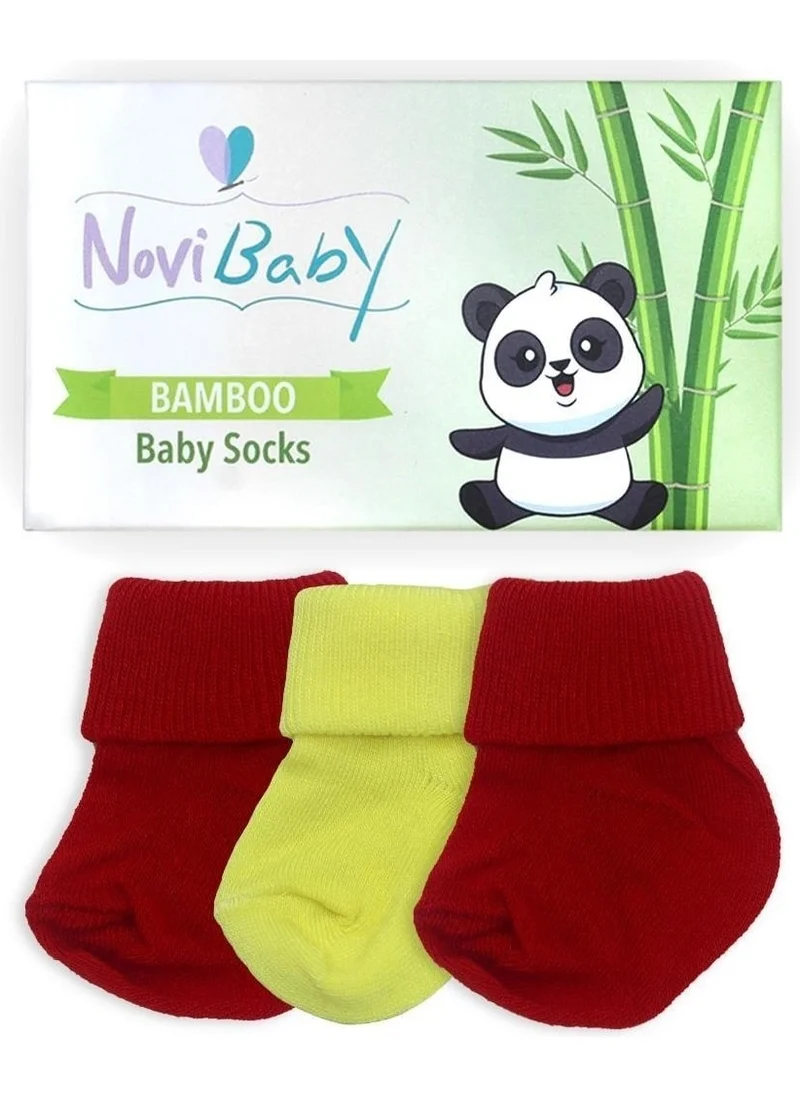 Novibaby 3-Piece Bamboo Newborn Baby Socks Sunset