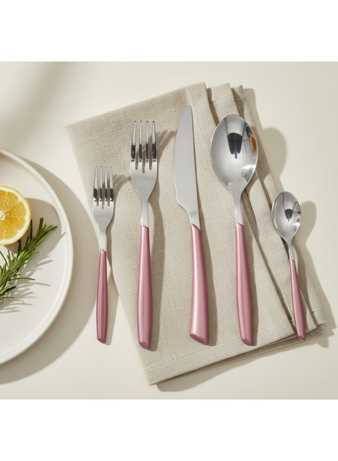 Zinnia 30-Piece Stainless Steel Cutlery Set - Pink - Image 1