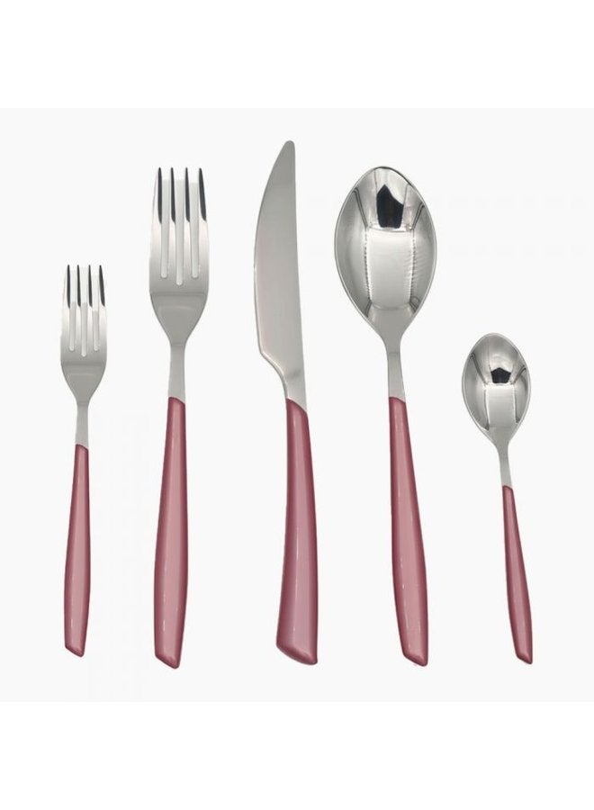 Zinnia 30-Piece Stainless Steel Cutlery Set - Pink - Image 2