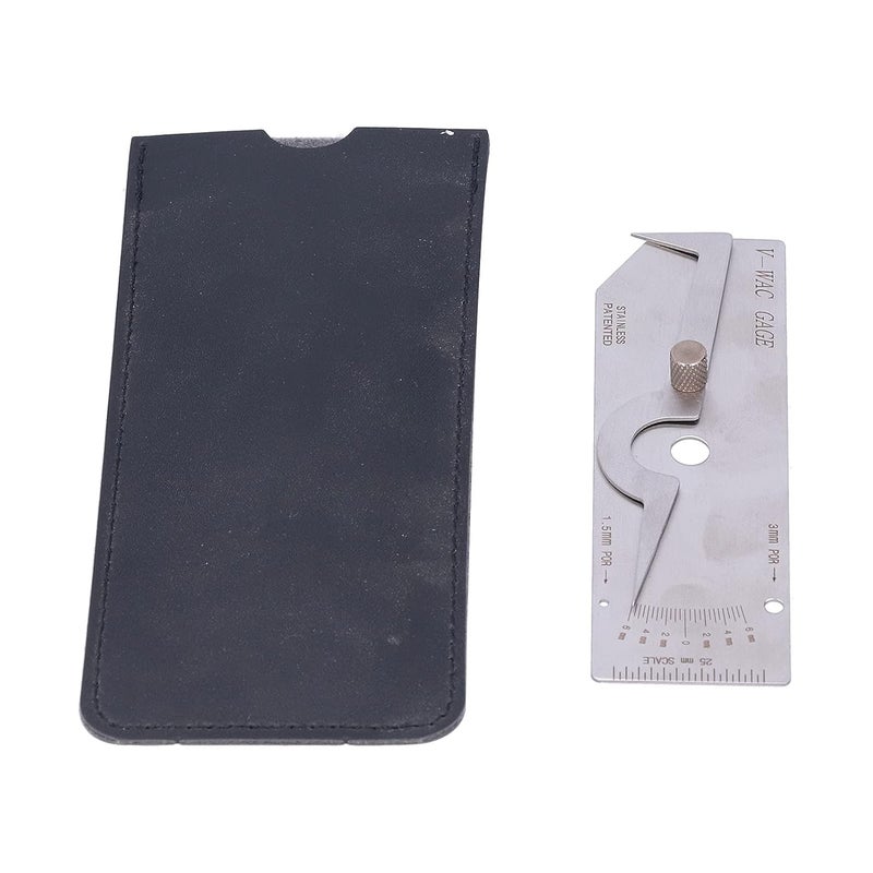Welding Gauge Single Stainless Steel Undercut Inspection Weld Measuring Tool VWAC for Welding Professionals and Industrial Use Engraved Clear Scale Rustproof Portable with (Metric 16CM) - Image 1
