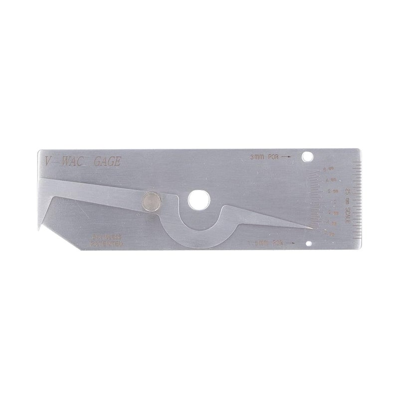 Welding Gauge Single Stainless Steel Undercut Inspection Weld Measuring Tool VWAC for Welding Professionals and Industrial Use Engraved Clear Scale Rustproof Portable with (Metric 16CM) - Image 3
