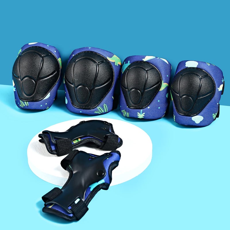 Uyomal Kids Helmet with Knee Pads Elbow Pads and Wrist Guards,Child Protective Gear for Boys Girls Age 3-5-8 Years fit Roller Skates, Skateboarding, Scooter Bicycle Skate Scooter Skateboard (Blue) - Image 3