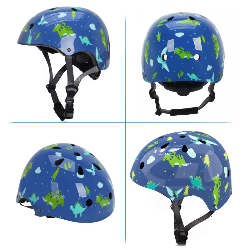 Uyomal Kids Helmet with Knee Pads Elbow Pads and Wrist Guards,Child Protective Gear for Boys Girls Age 3-5-8 Years fit Roller Skates, Skateboarding, Scooter Bicycle Skate Scooter Skateboard (Blue) - Image 4