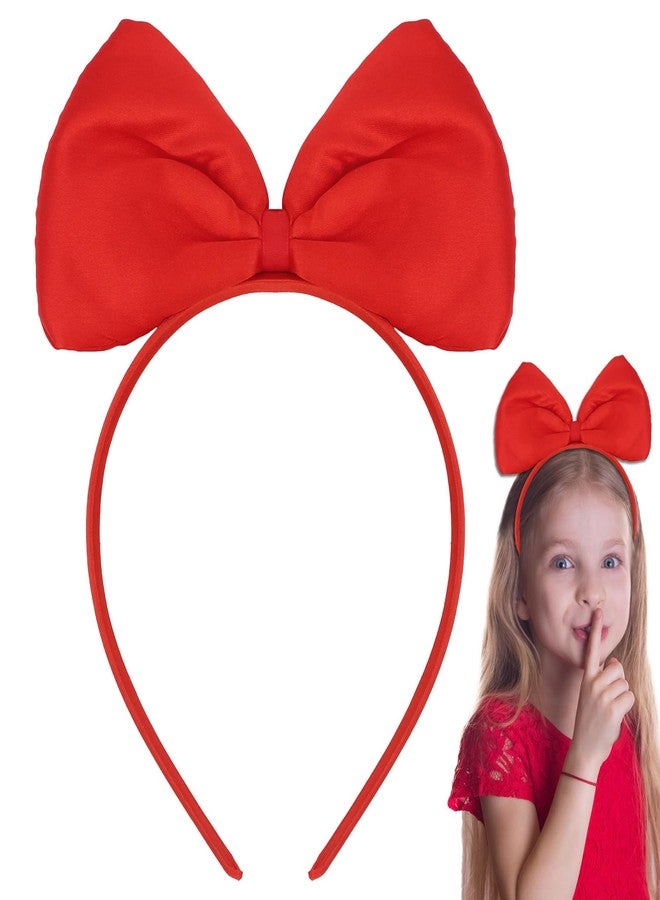 Amariver Red Bow Headband Red Bowknot Headband for Girls RedHeadwear Hair Bands Fashion Hair Accessories for Women Girls - Image 1