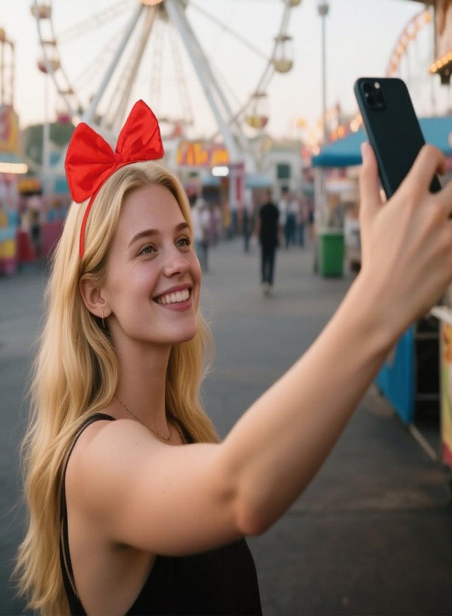 Amariver Red Bow Headband Red Bowknot Headband for Girls RedHeadwear Hair Bands Fashion Hair Accessories for Women Girls - Image 4