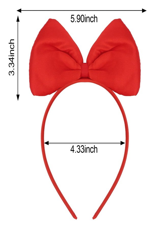 Amariver Red Bow Headband Red Bowknot Headband for Girls RedHeadwear Hair Bands Fashion Hair Accessories for Women Girls - Image 2