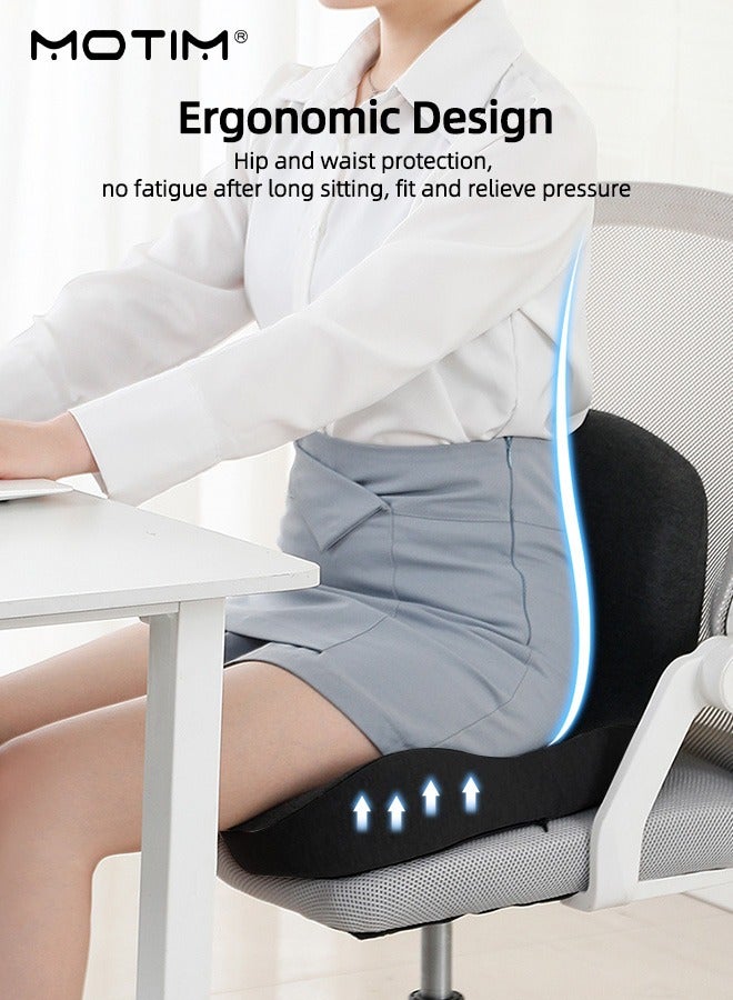 Motim Car Seat Cushion Lumbar Support Pillow, One-Piece Memory Foam Car Seat Cushions Back Support Chair Pad Hip & Back Pain Relief Lumbar Support Pillow Cushion for Car Office Chair - Image 2