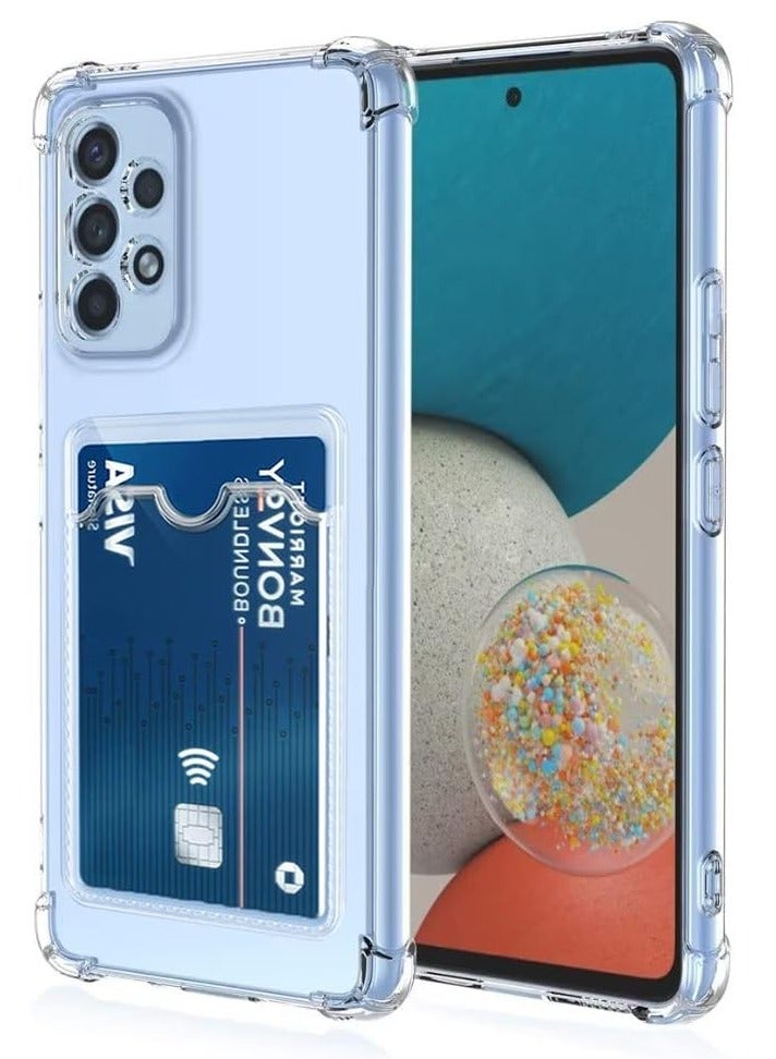 ten.tech TenTech Transparent cover with shockproof corners with card holder - card holder - heat-resistant polyurethane card holder for Samsung Galaxy A23 4G / 5G - transparent  - Image 1