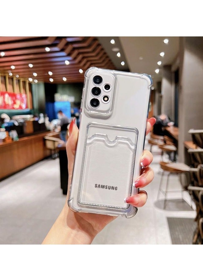 ten.tech TenTech Transparent cover with shockproof corners with card holder - card holder - heat-resistant polyurethane card holder for Samsung Galaxy A23 4G / 5G - transparent  - Image 2