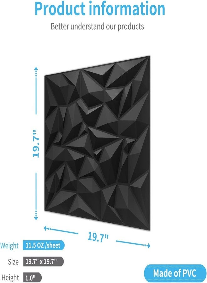 FOKRIM Textures 3D Wall Panels Black Diamond Design for Interior - Image 4