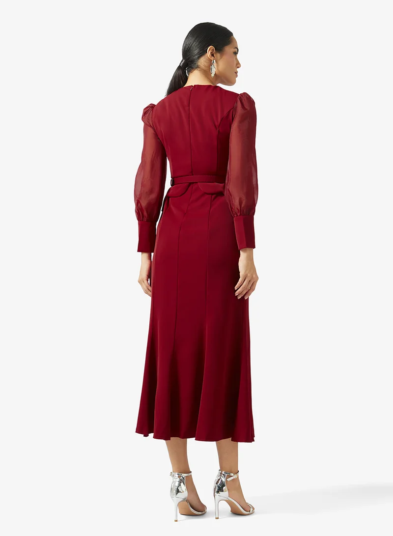 Puff Sleeve A-line Dress